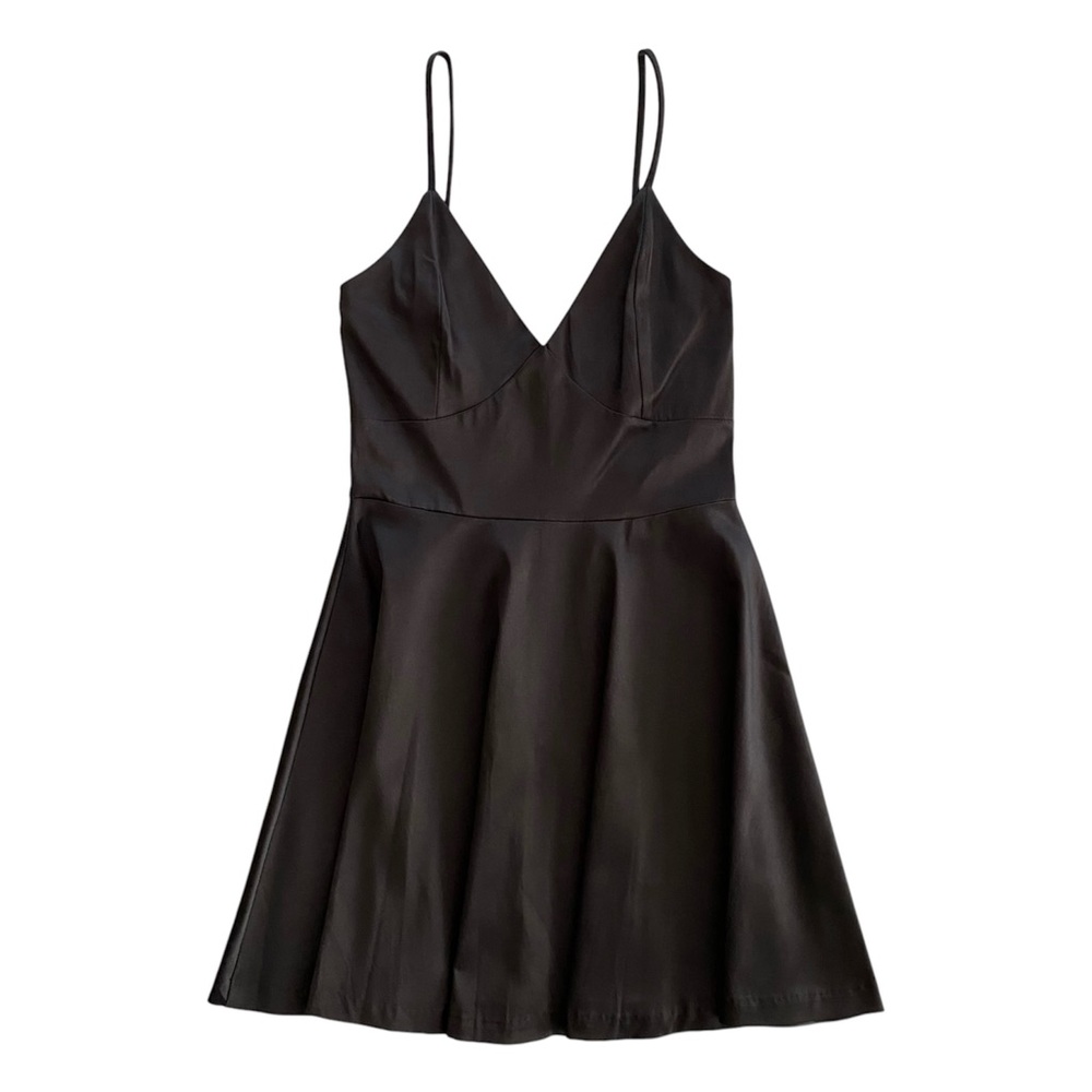 Windsor Party and Cocktail Cami Plunge Satin Black Skater Dress Women's Size XS
